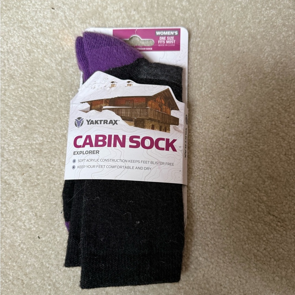 Black and Purple Cabin Socks
